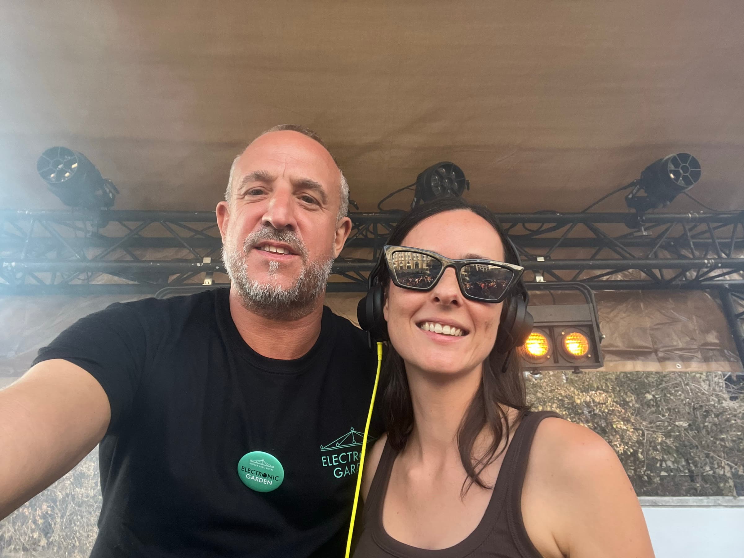 Behind the decks during the afternoon set.