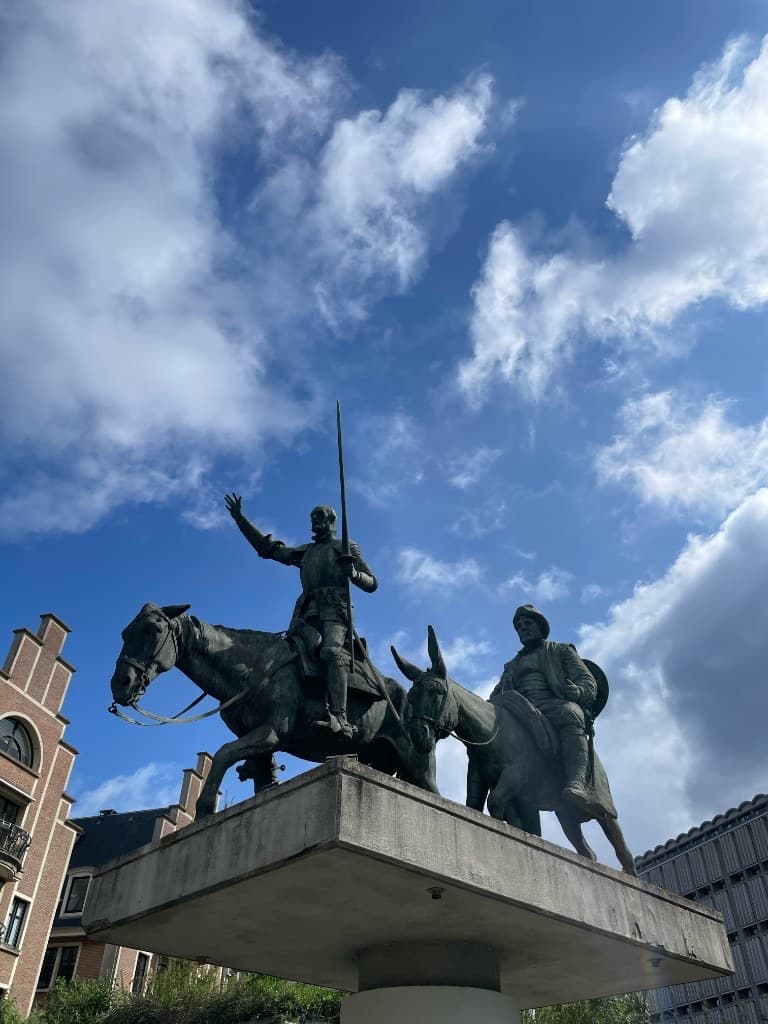 The Don Quixote and Sancho Panza statue at Place d'Espagne, Brussels
